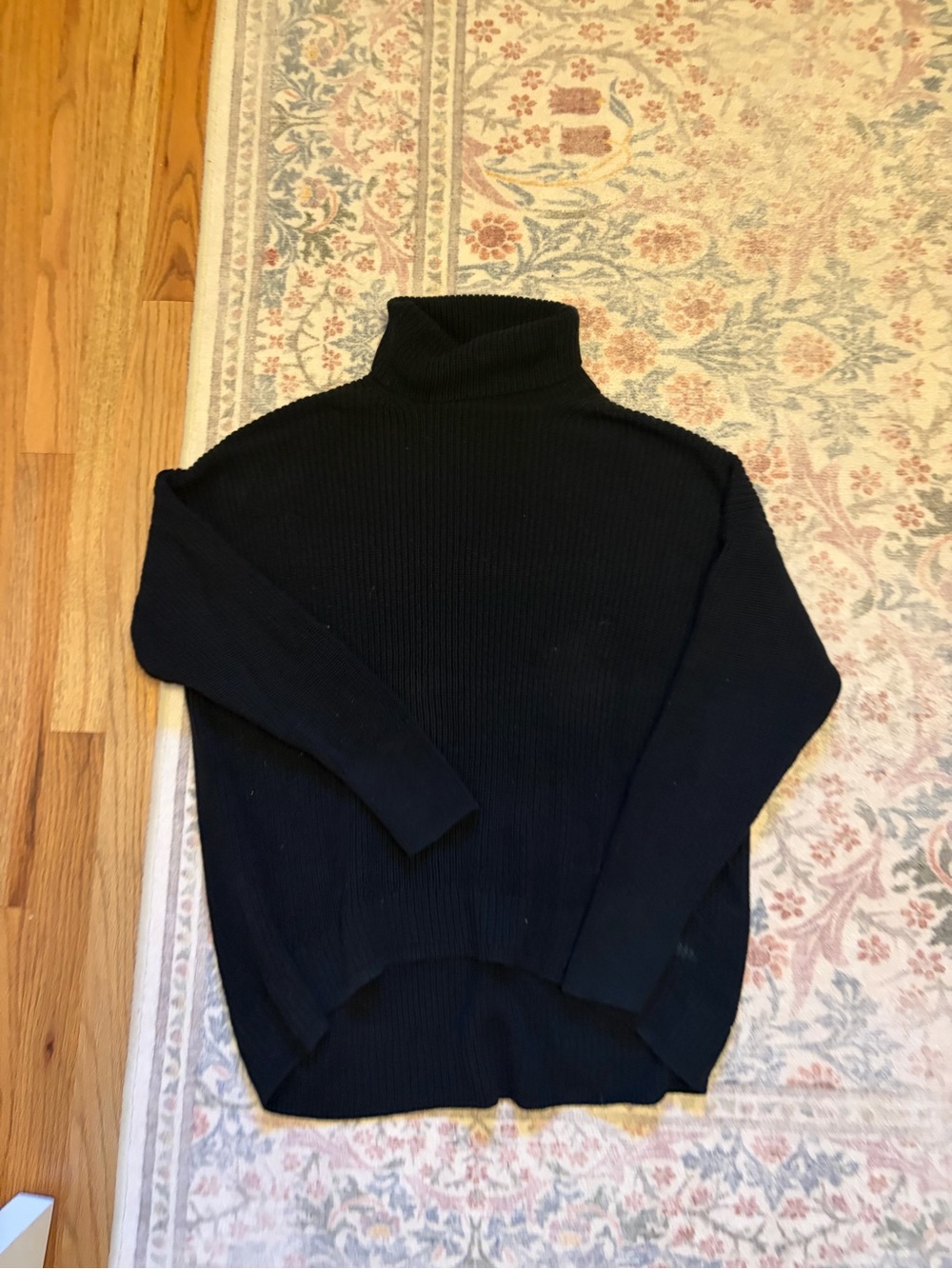 J. Crew Black Ribbed Turtleneck Sweater